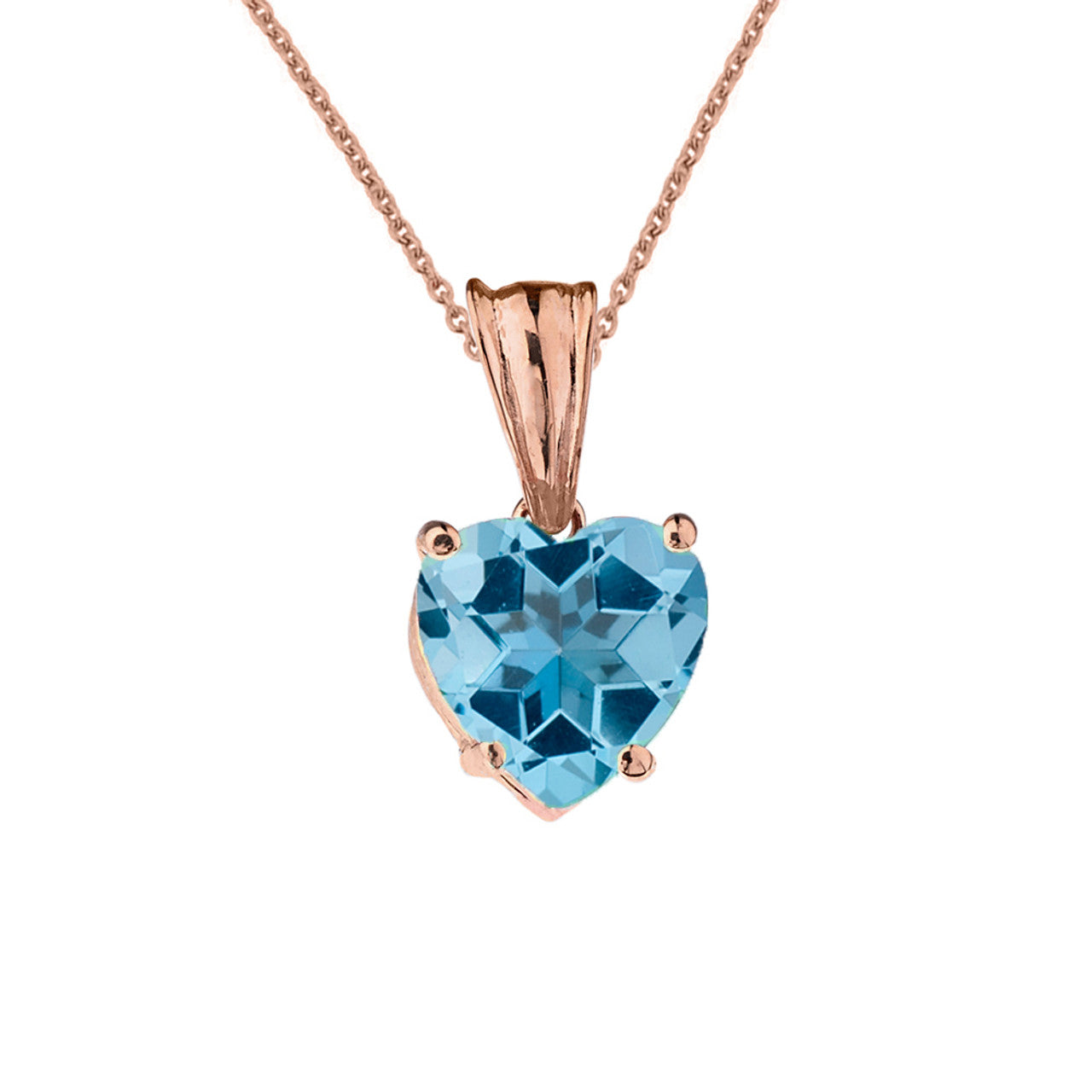 Rose Gold Heart Personalized Birthstone Pendant Necklace, view 15