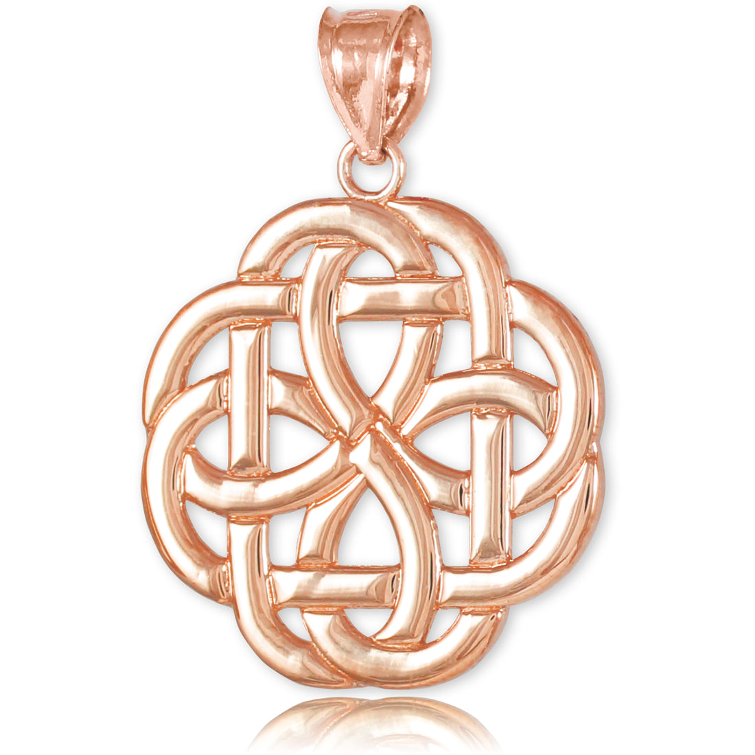Rose Gold Triquetra Celtic Trinity Pendant Necklace, view 2