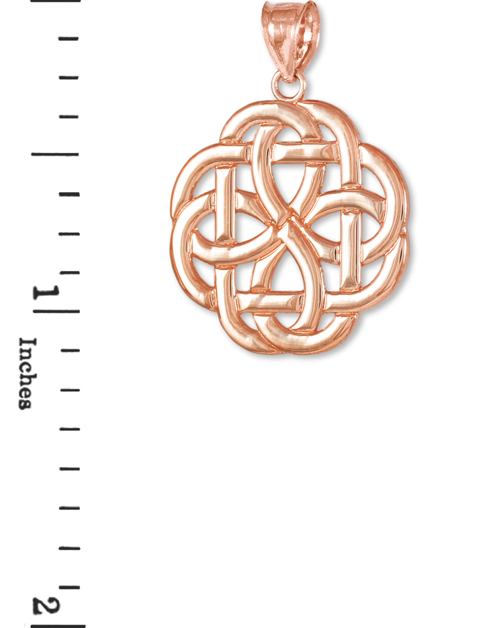 Rose Gold Triquetra Celtic Trinity Pendant Necklace, view 3
