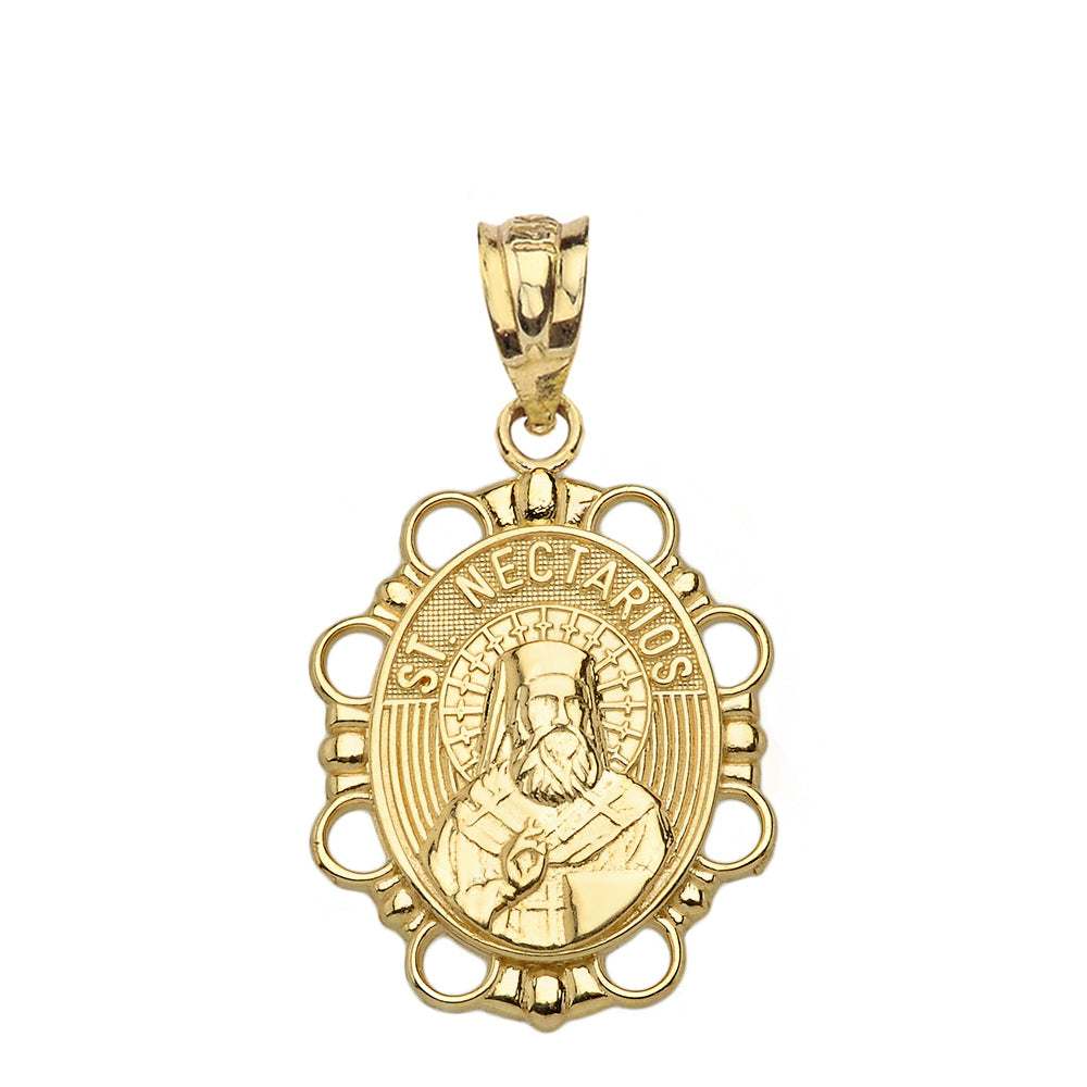 Saint Nectarios Pendant Necklace in Solid Gold, view 2