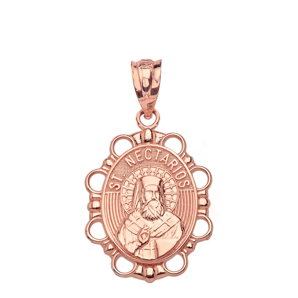 Saint Nectarios Pendant Necklace in Solid Gold, view 5