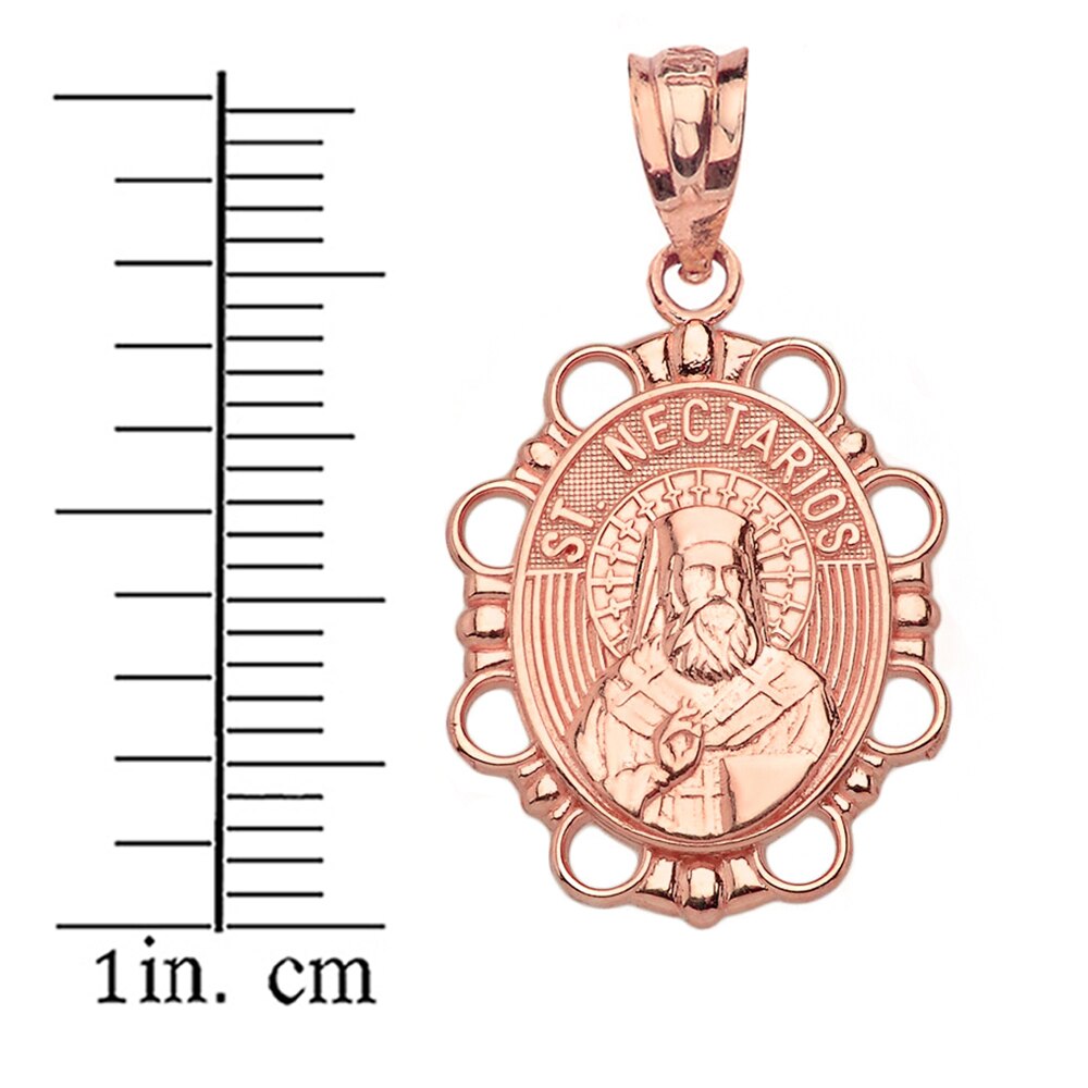 Saint Nectarios Pendant Necklace in Solid Gold, view 6