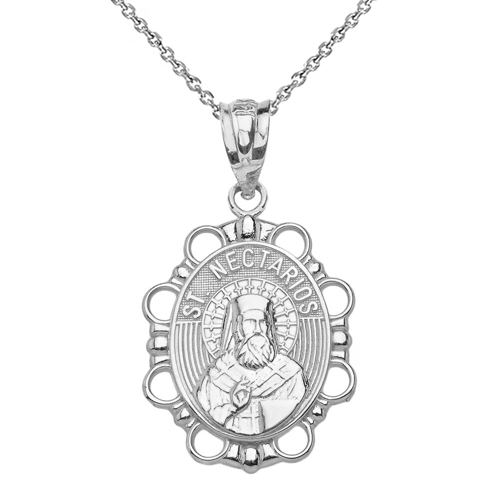Saint Nectarios Pendant Necklace in Solid Gold, view 7