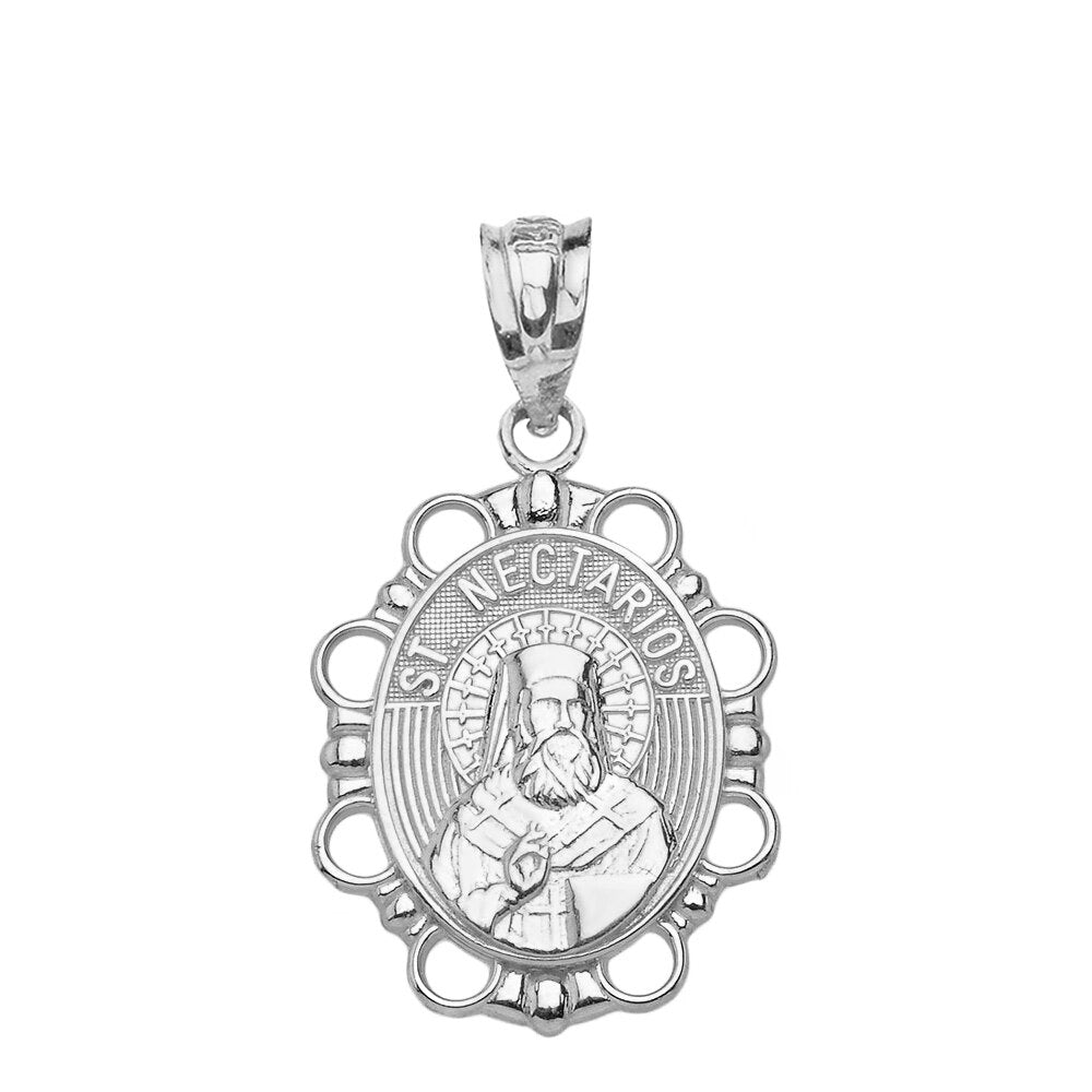 Saint Nectarios Pendant Necklace in Solid Gold, view 8