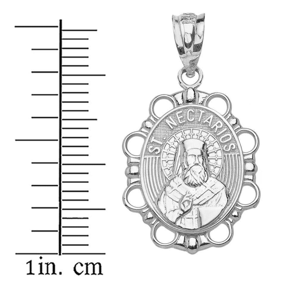 Saint Nectarios Pendant Necklace in Solid Gold, view 9