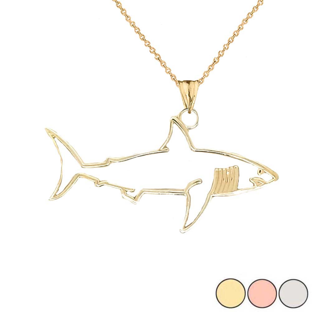 Shark Cut Out Pendant Necklace In Gold