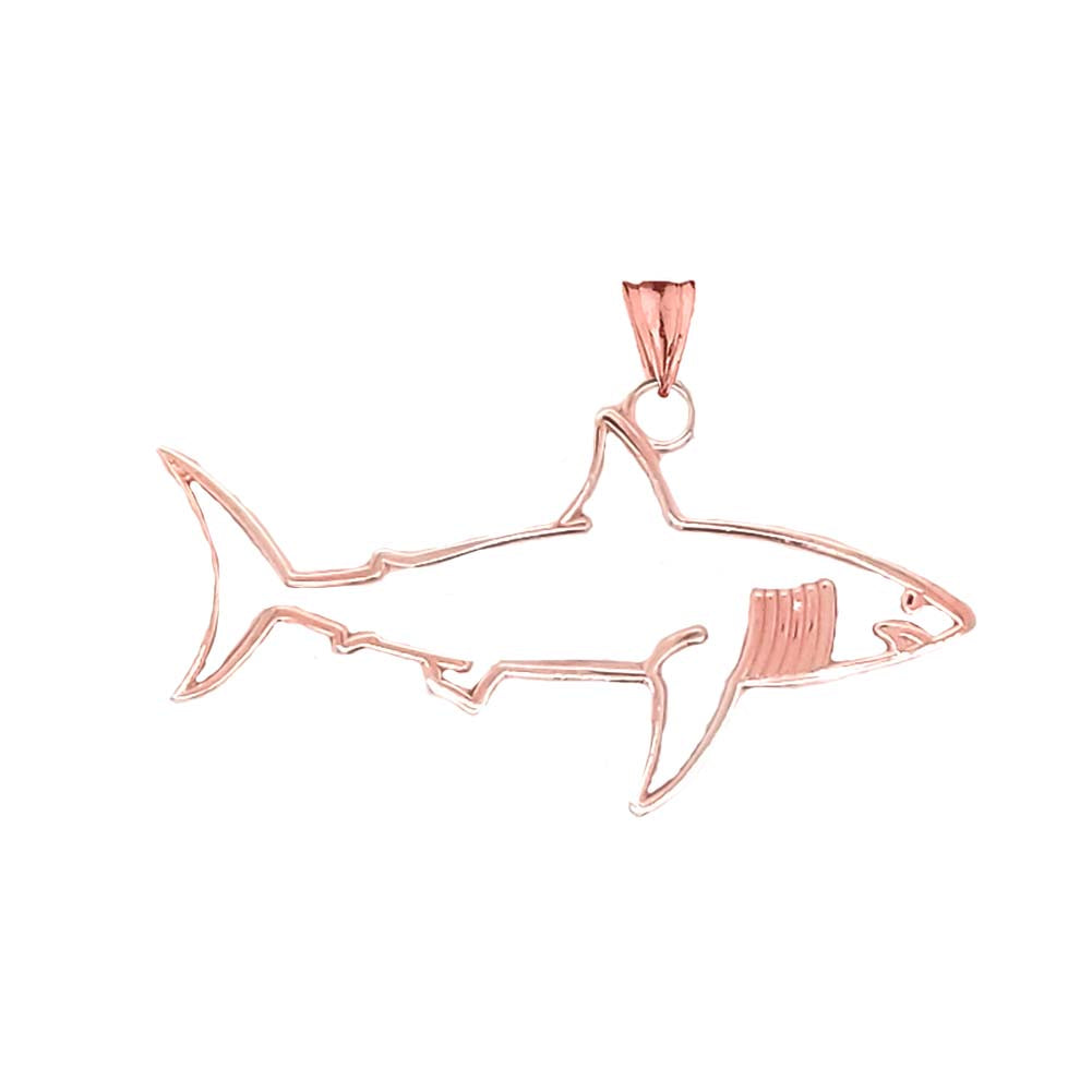 Shark Cut Out Pendant Necklace In Gold, view 4