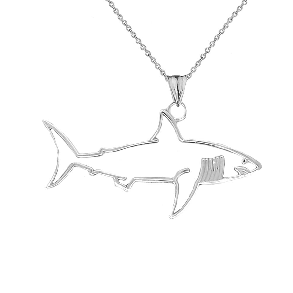 Shark Cut Out Pendant Necklace In Gold, view 5