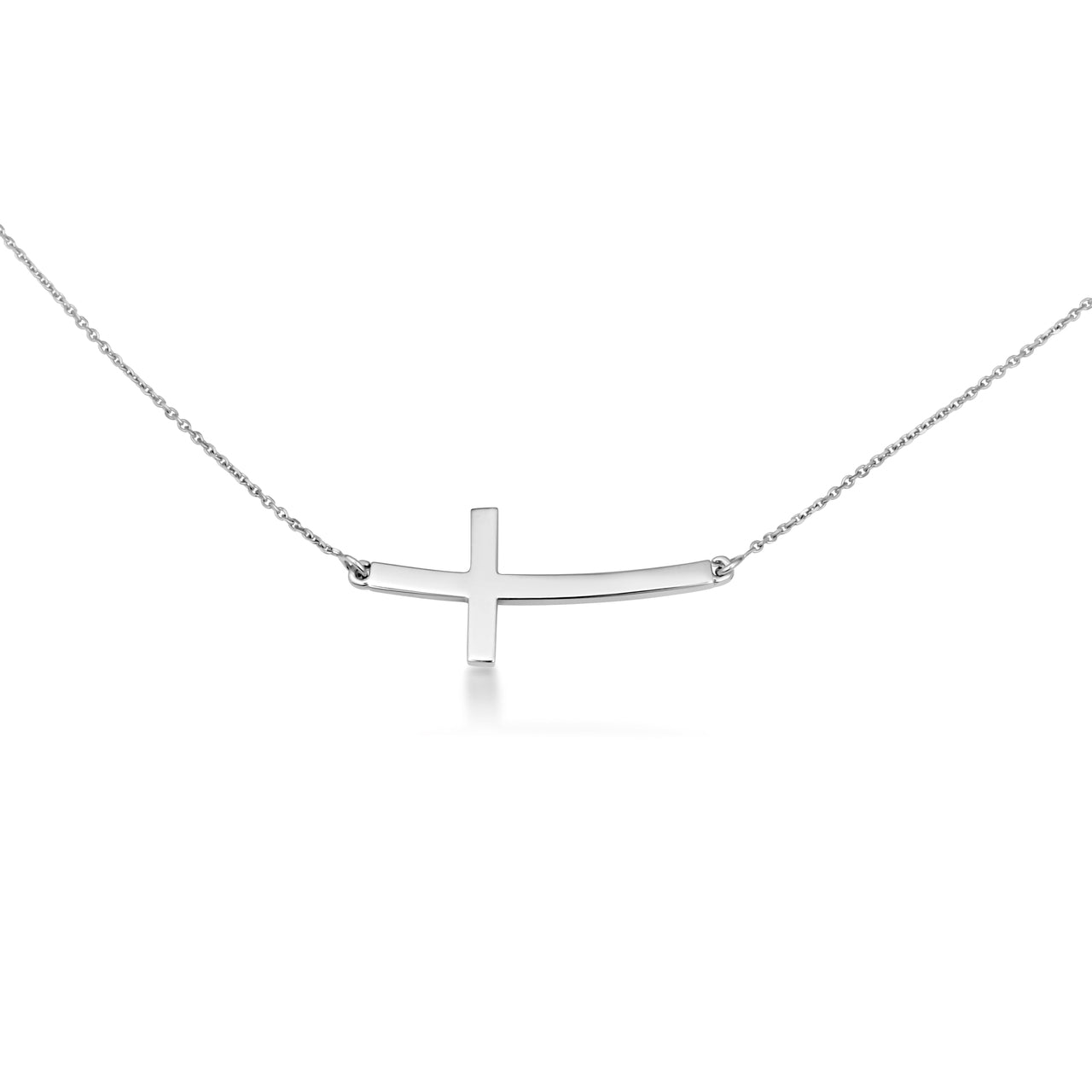 Sideways Cross Necklace in 14K Gold, view 5