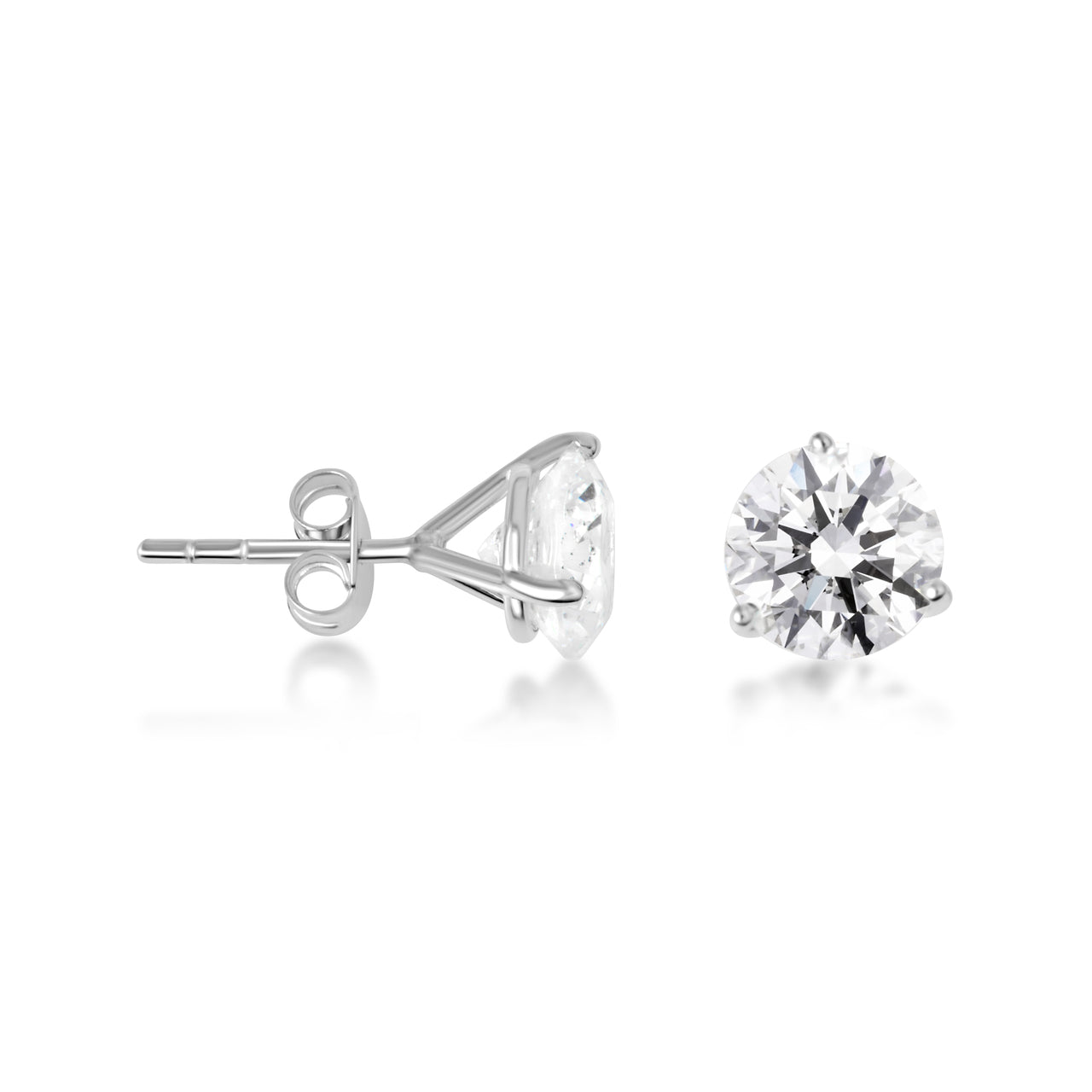 Silver 8 mm Cubic Zirconia Martini Stud Earrings