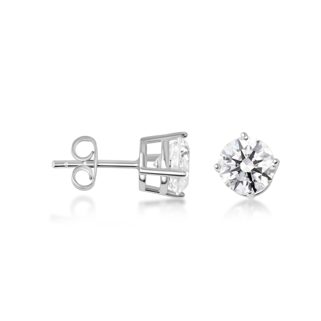 Silver 8 mm Cubic Zirconia Stud Earrings