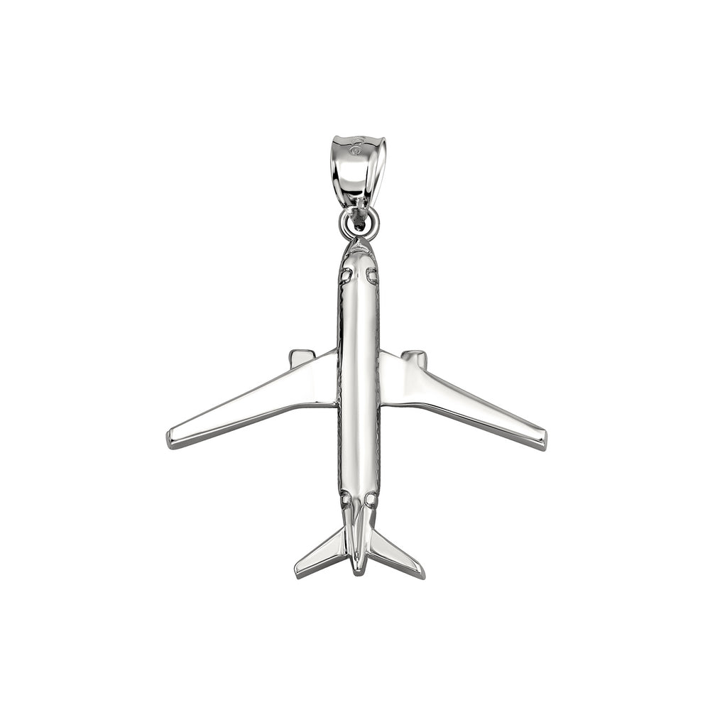 Silver Airplane Travel Charm Pendant Necklace