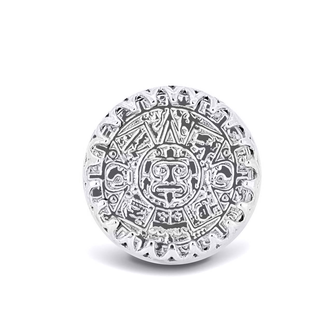 Silver Aztec Sun Calendar Statement Ring S,L, view 4