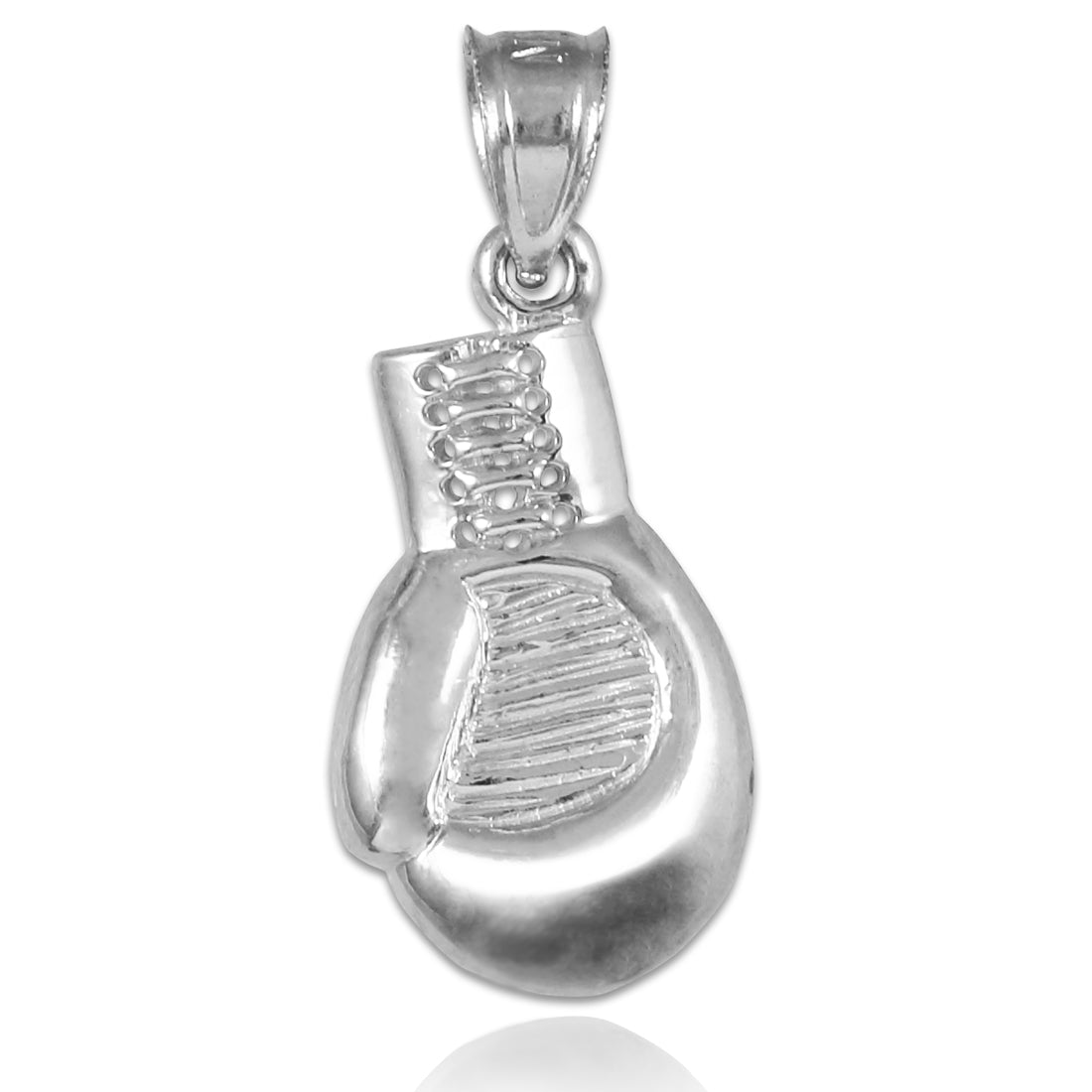 Silver Boxing Glove Charm Sports Pendant Necklace, view 2