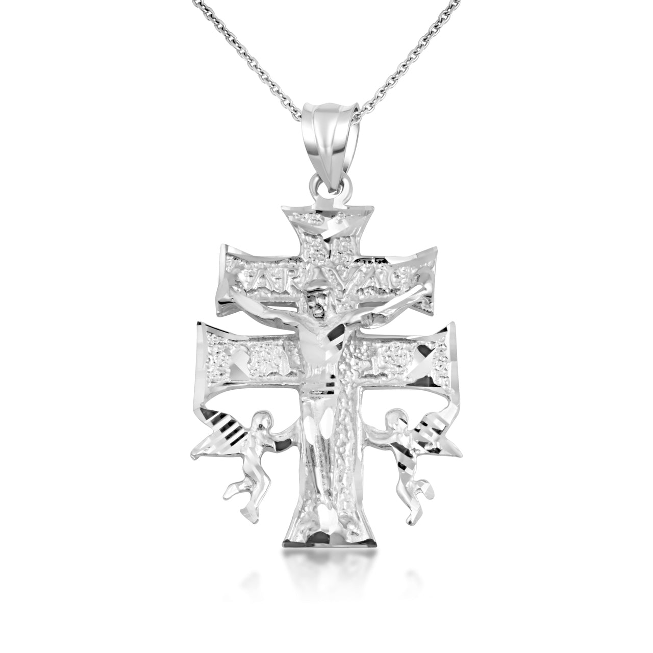 Silver Caravaca Crucifix Jesus Pendant, view 6