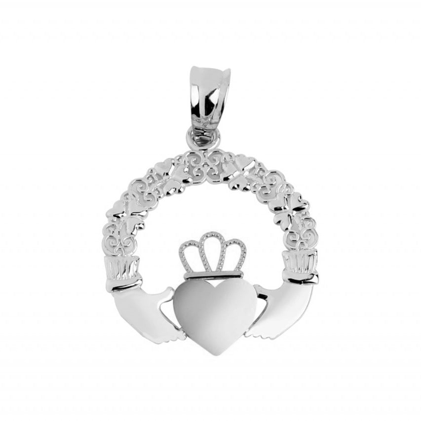Silver Celtic Claddagh Pendant