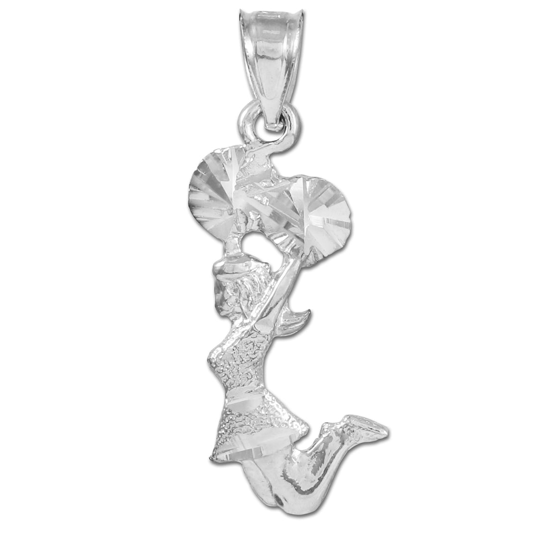 Silver Cheerleader Charm Pendant Necklace, view 2