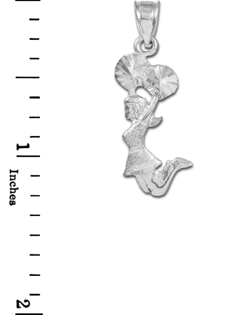 Silver Cheerleader Charm Pendant Necklace, view 3