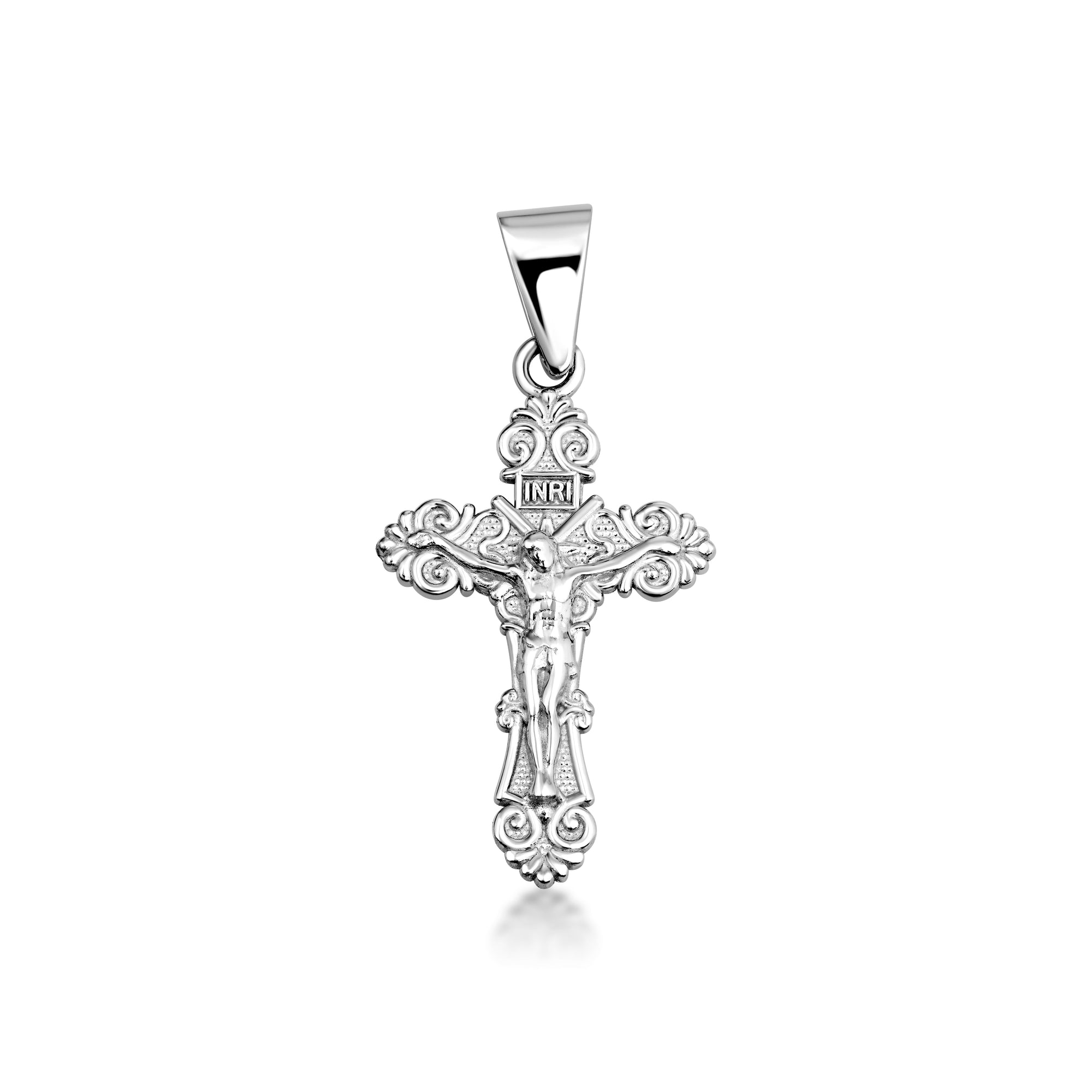 Silver Crucifix Jesus Cross Necklace