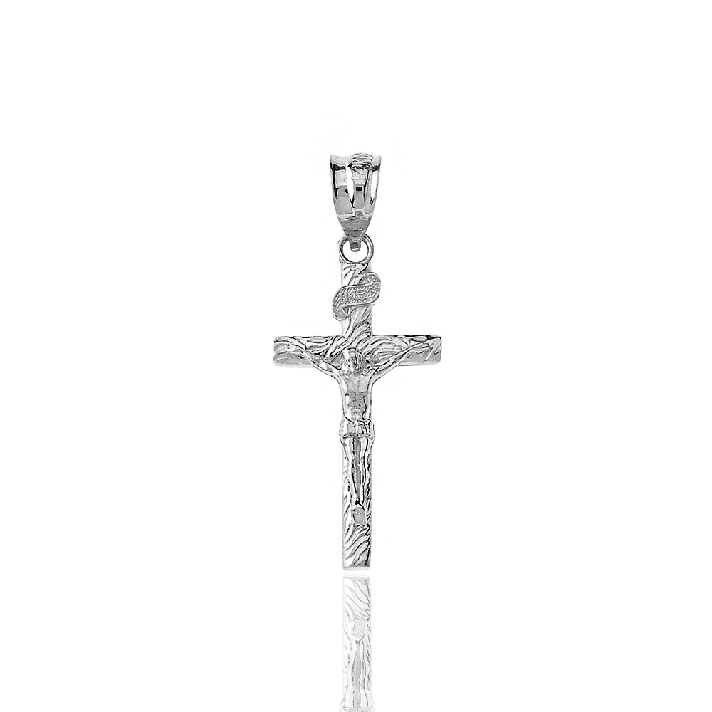 Silver Crucifix Pendant Jesus Cross Necklace (1.18"), view 2