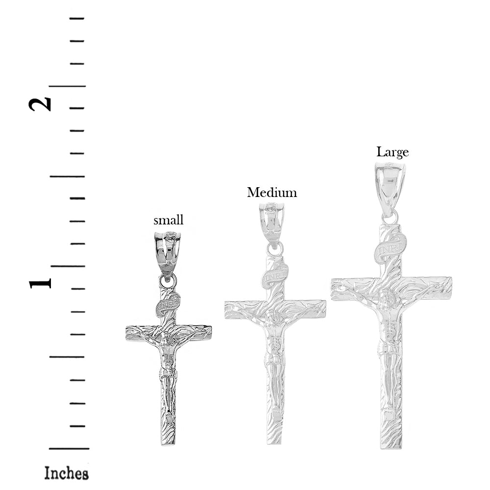 Silver Crucifix Pendant Jesus Cross Necklace (1.18"), view 3