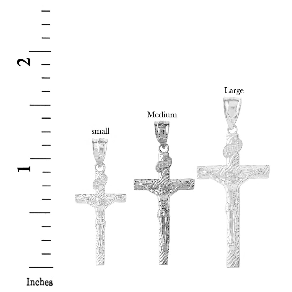 Silver Crucifix Pendant Jesus Cross Necklace (1.44"), view 3
