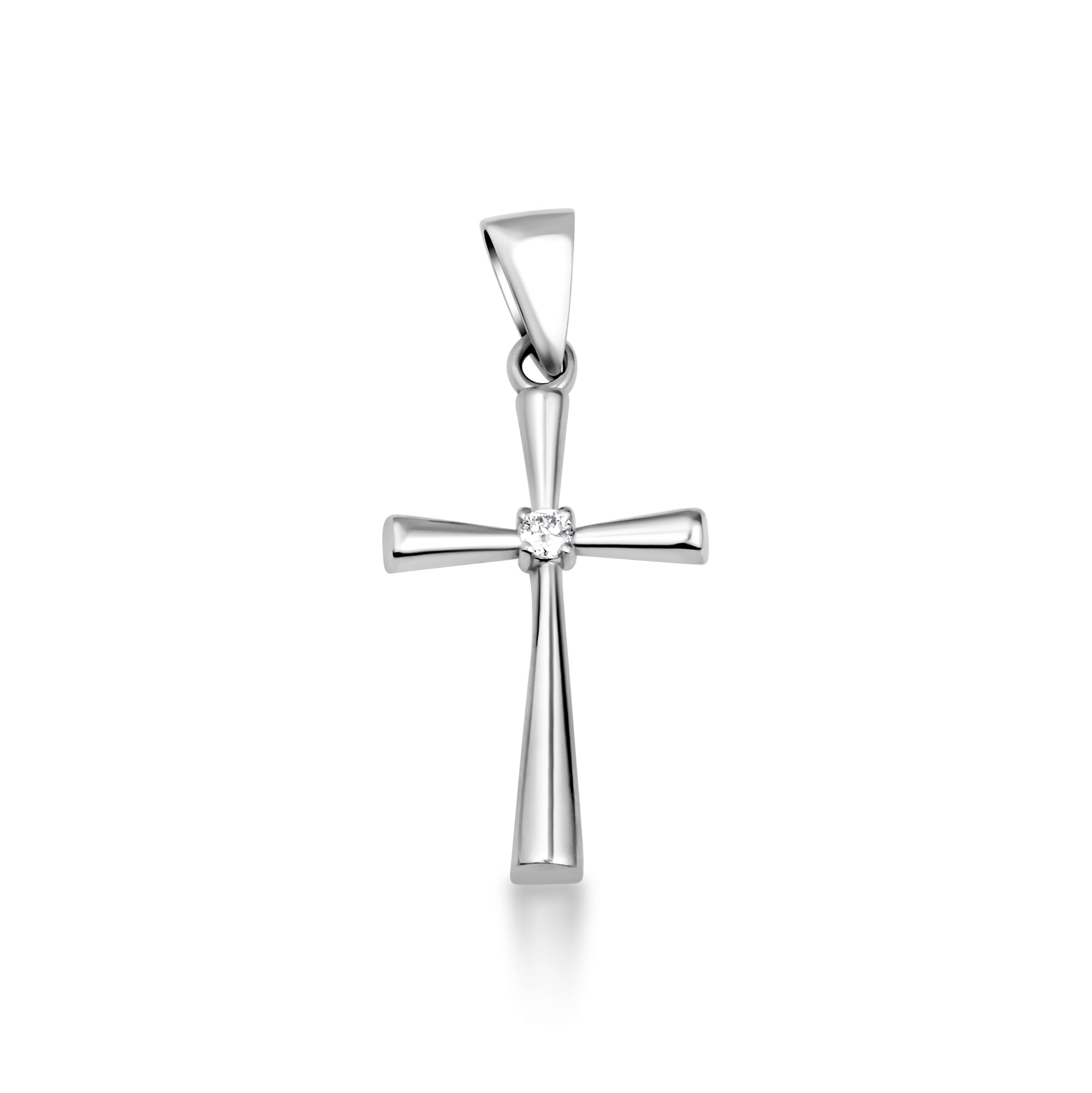 Silver Diamond Cross Necklace