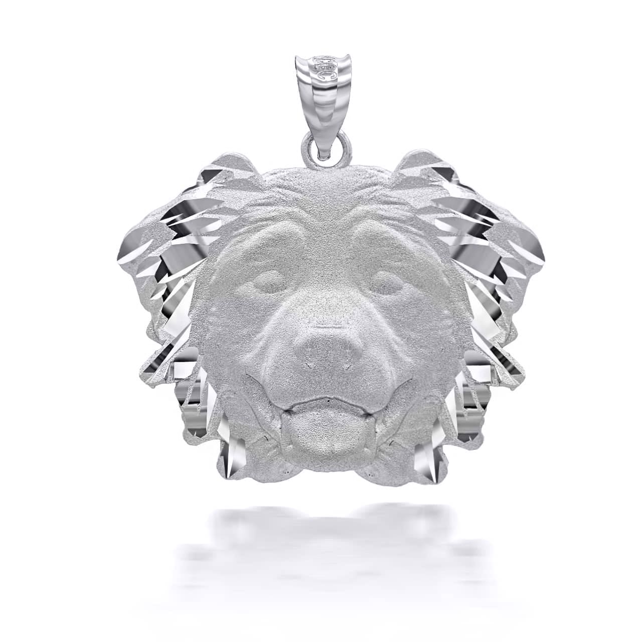 Silver Dog Australian Shepherd Pendant Necklace
