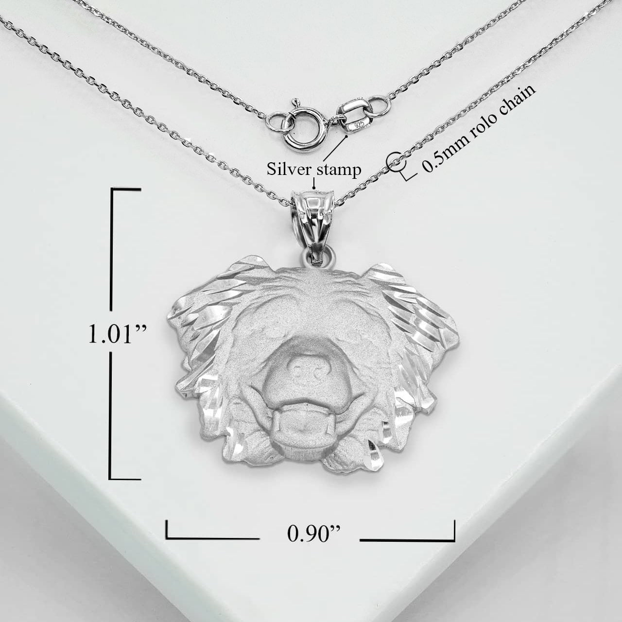 Silver Dog Australian Shepherd Pendant Necklace, view 3