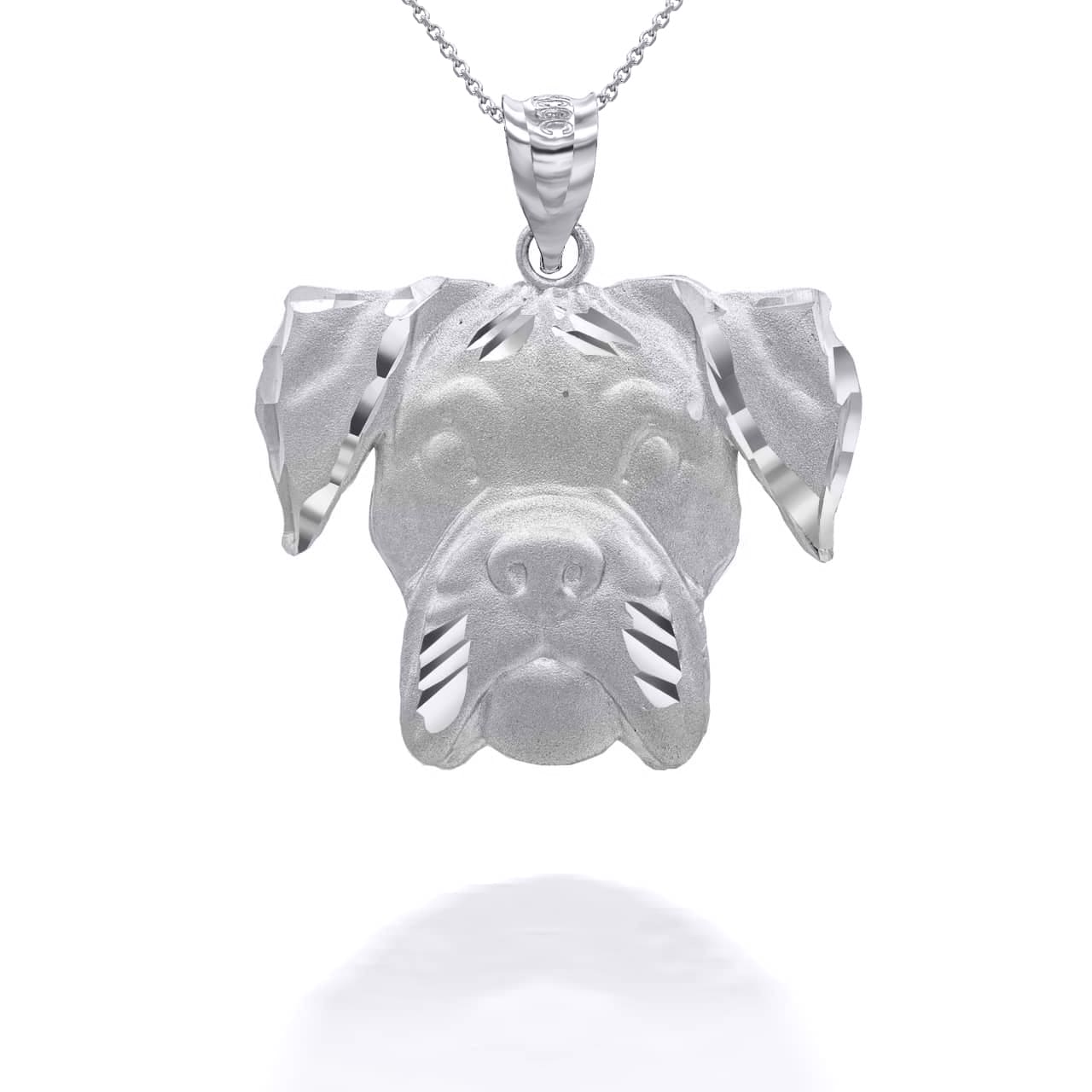 Silver Dog Boxer Pendant Necklace, view 4