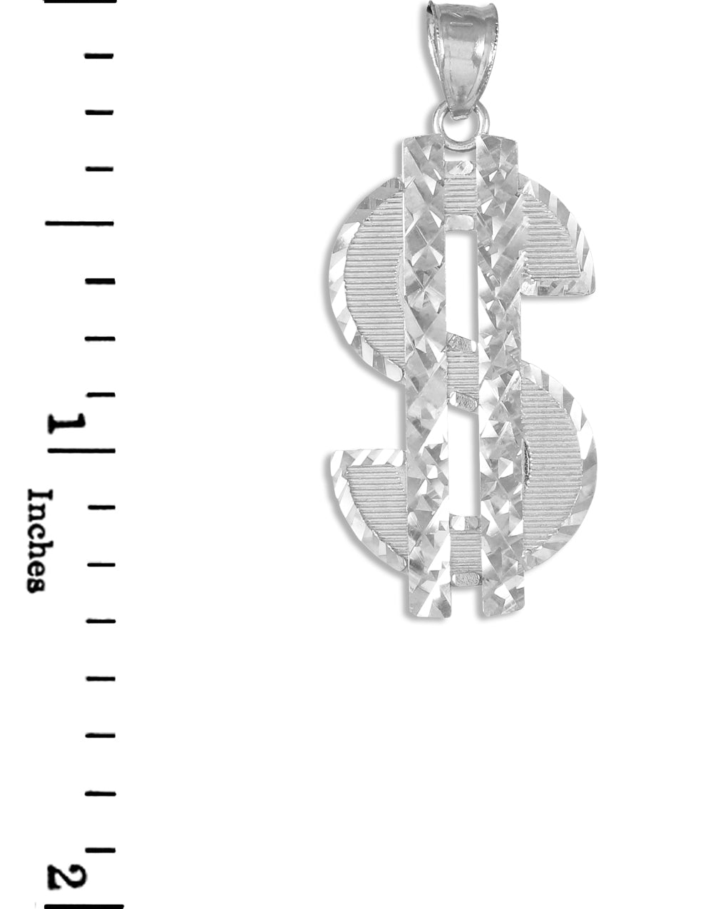 Silver Dollar Sign Pendant, view 2