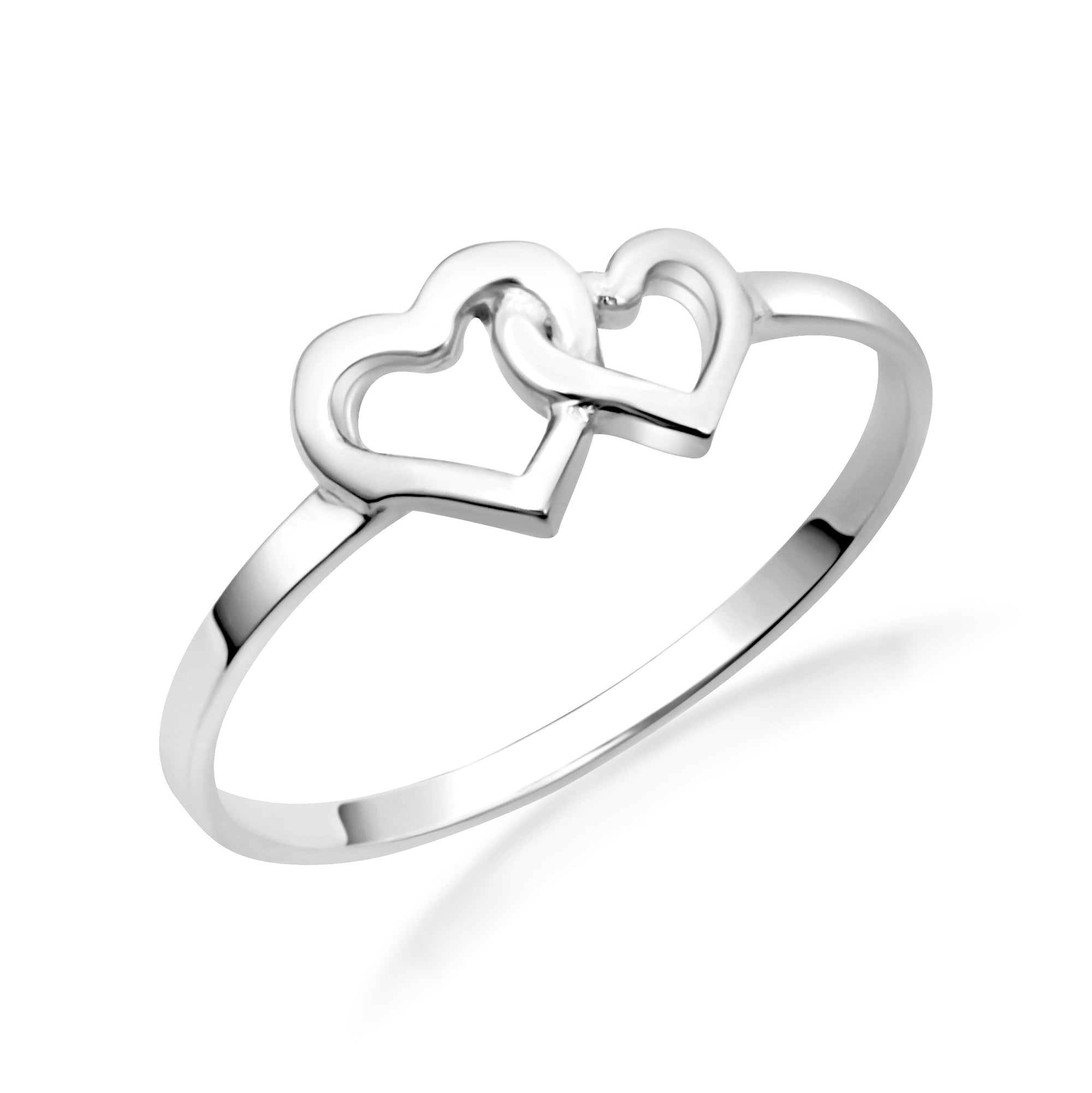 Silver Double Heart Ring