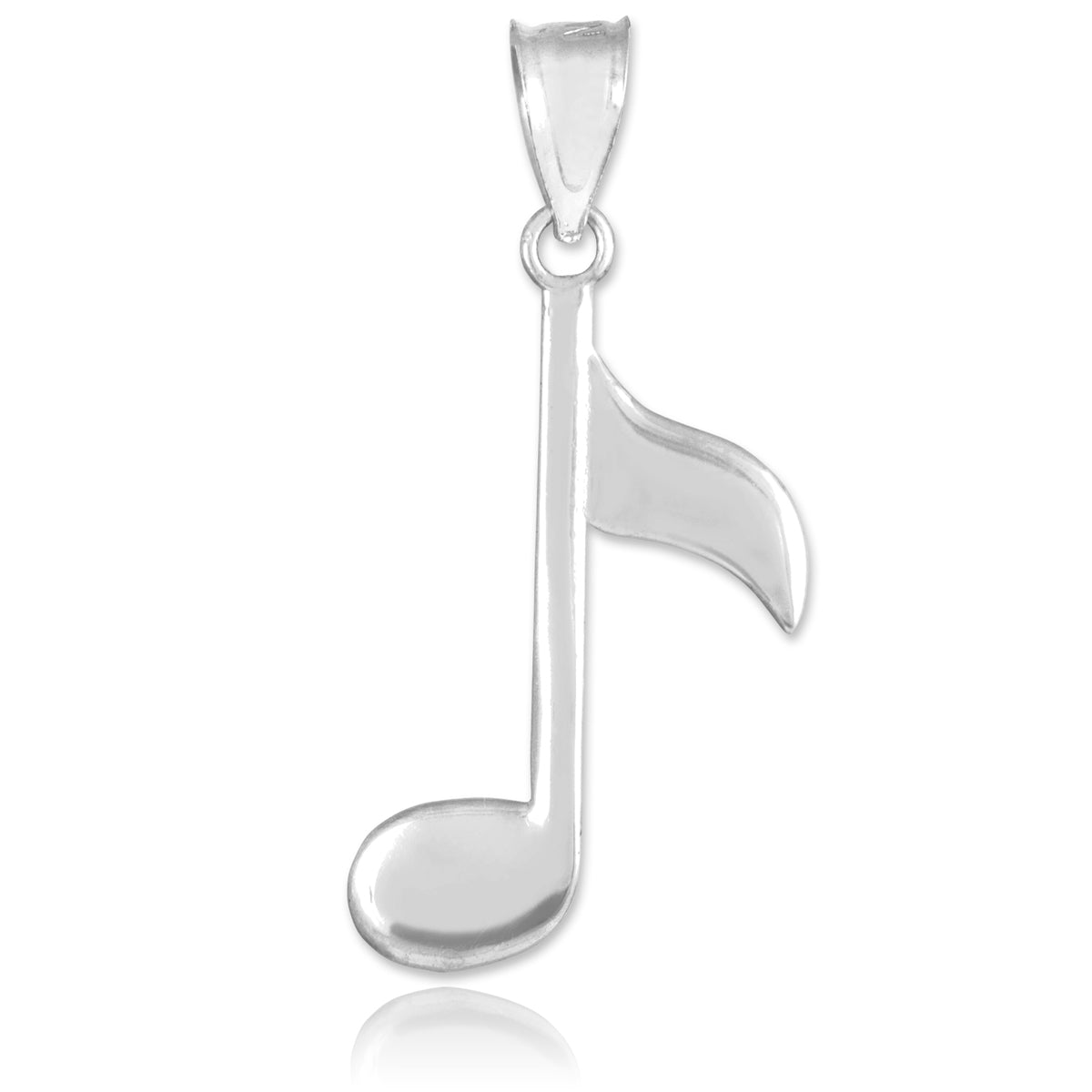 Silver Eighth Note Pendant Necklace, view 2