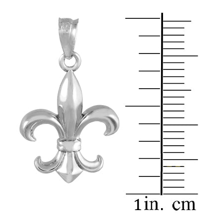 Silver Fleur-de-Lis Charm Pendant, view 2