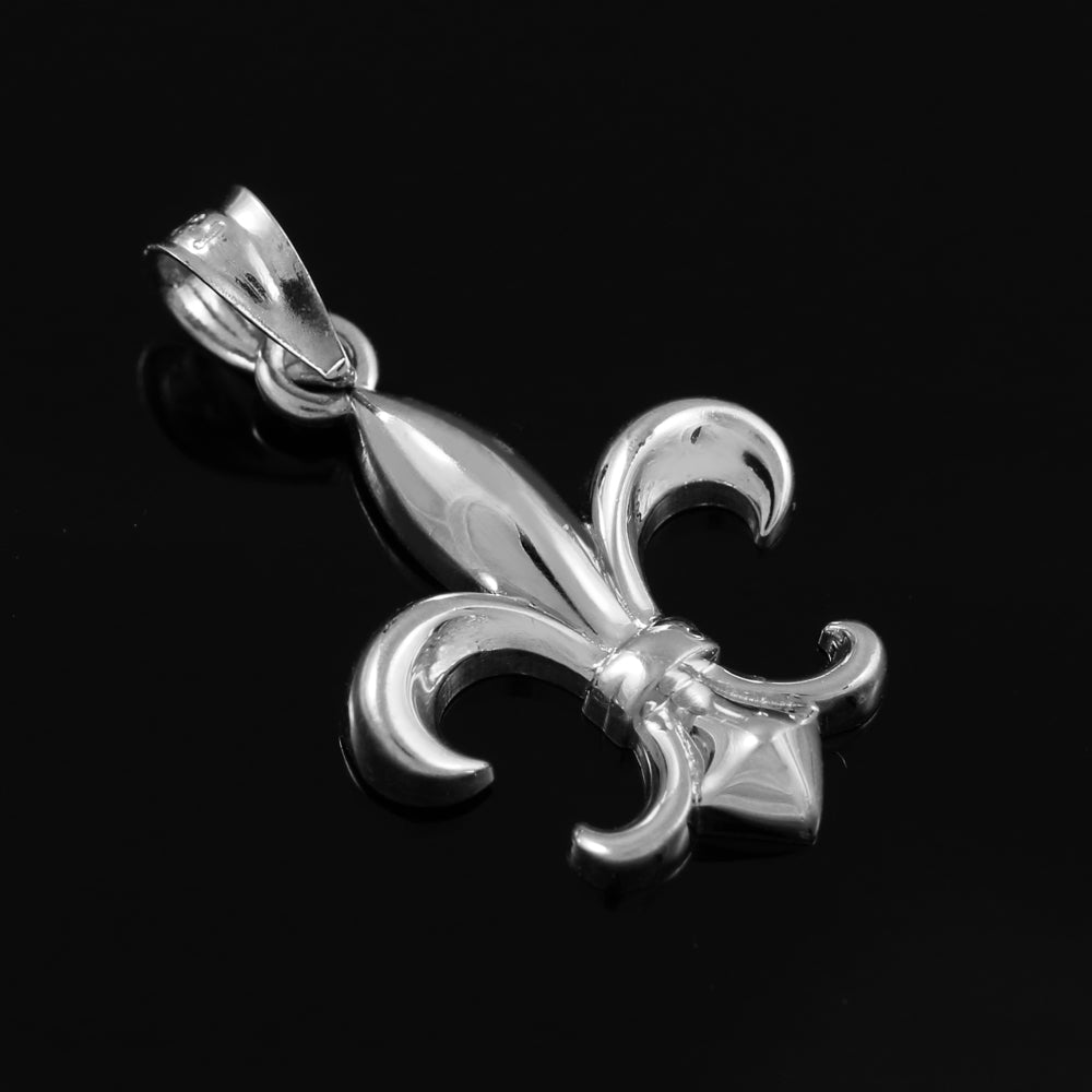 Silver Fleur-de-Lis Charm Pendant, view 4