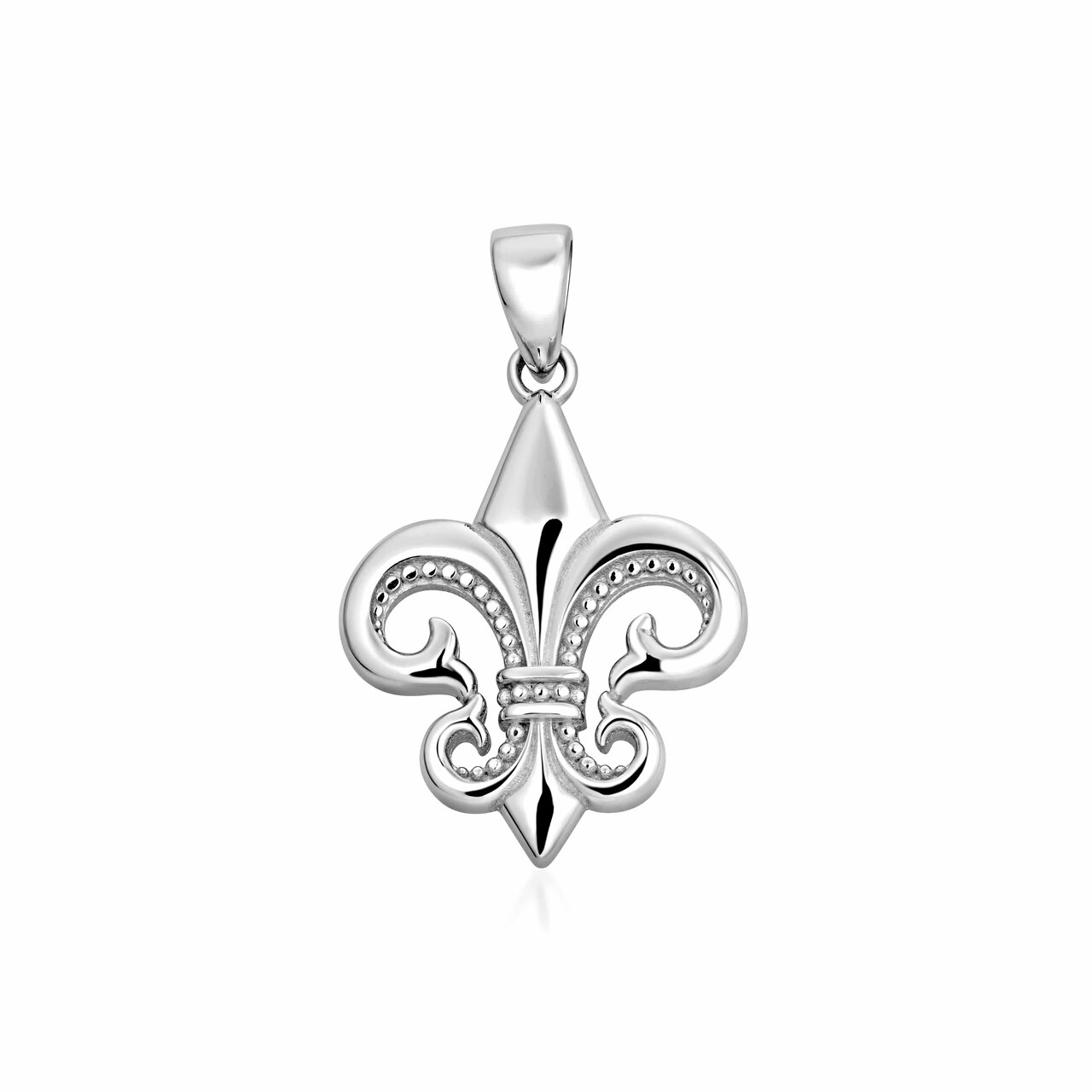 Silver Fleur De Lis Pendant Necklace