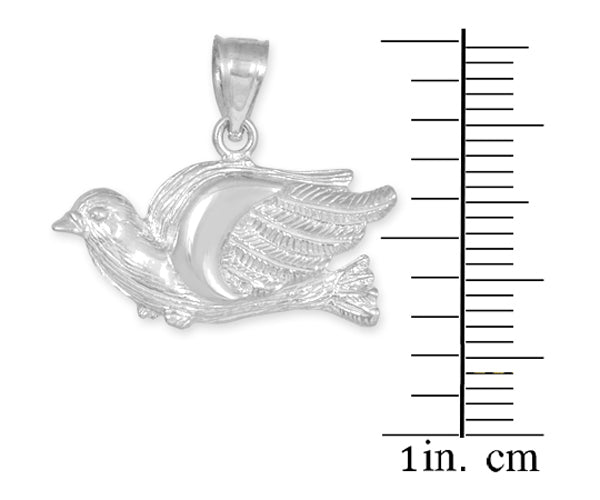 Silver Flying Dove Pendant Necklace, view 3