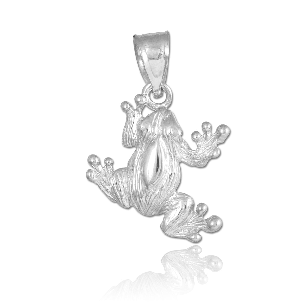 Silver Frog Charm Pendant Necklace, view 2