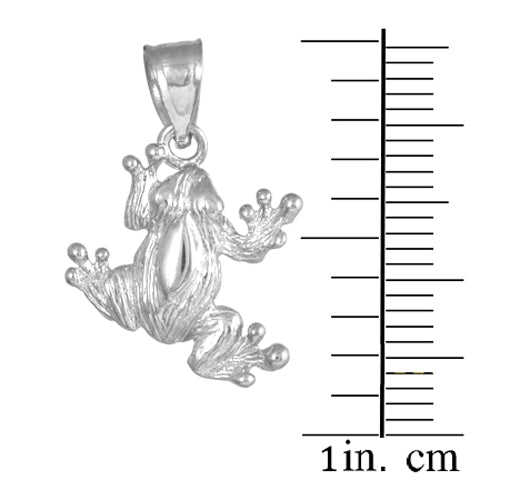 Silver Frog Charm Pendant Necklace, view 3