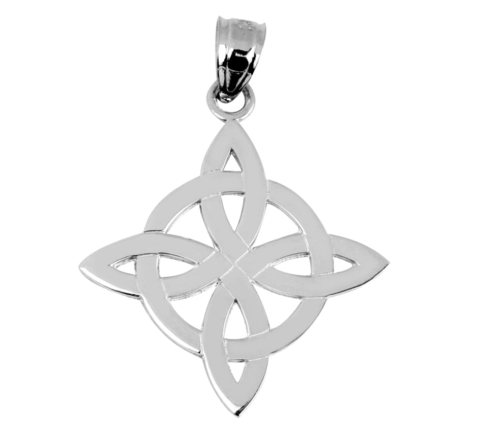 Silver Irish Celtic Trinity Pendant Necklace, view 2