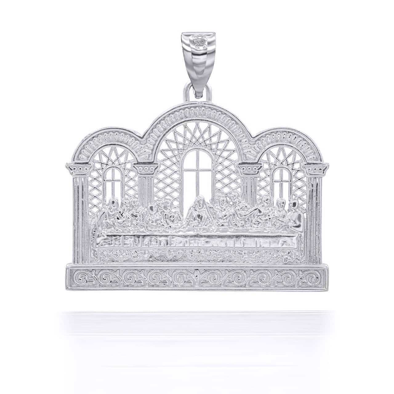 Silver Last Supper Pendant Necklace
