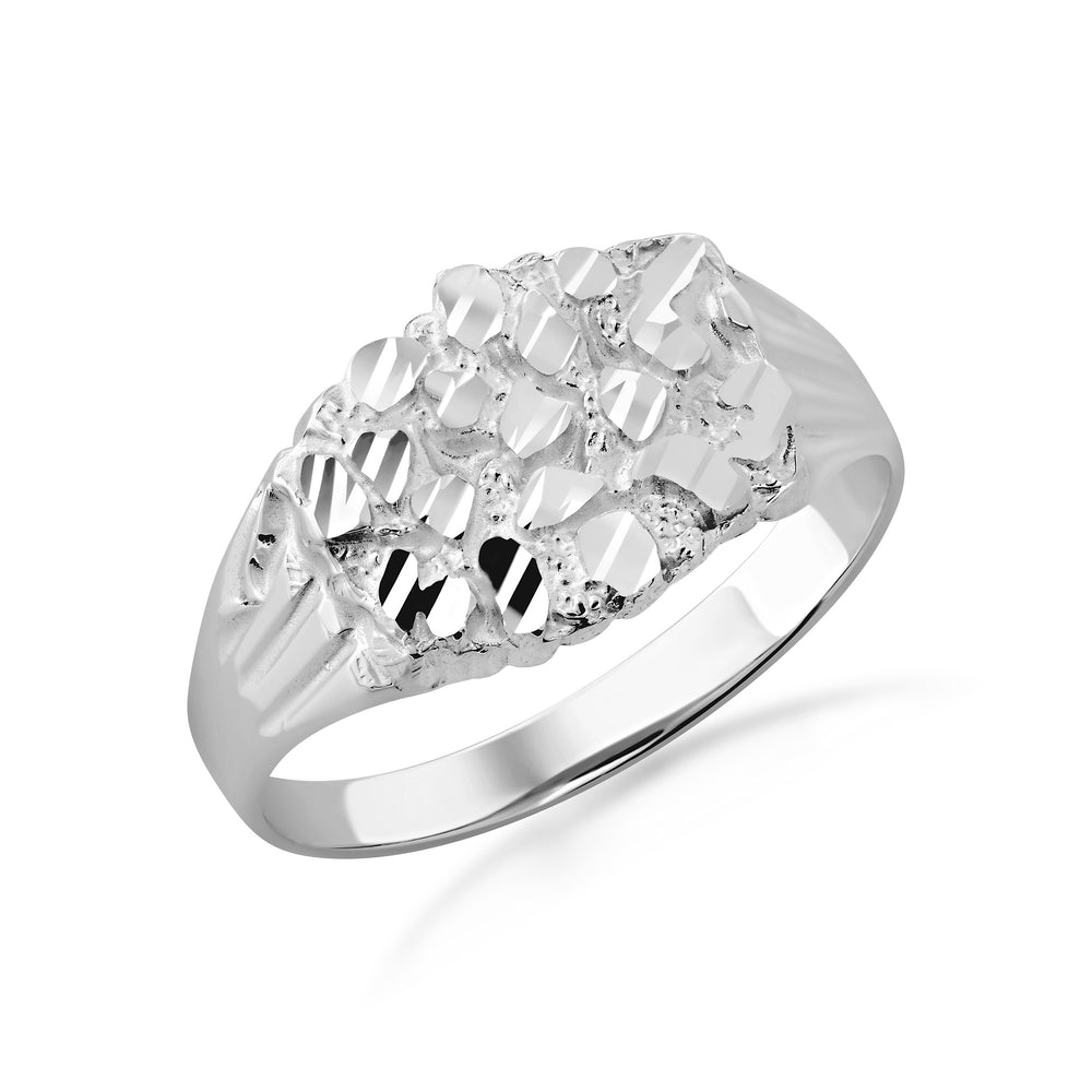 Silver Men's 12 mm Nugget Ring