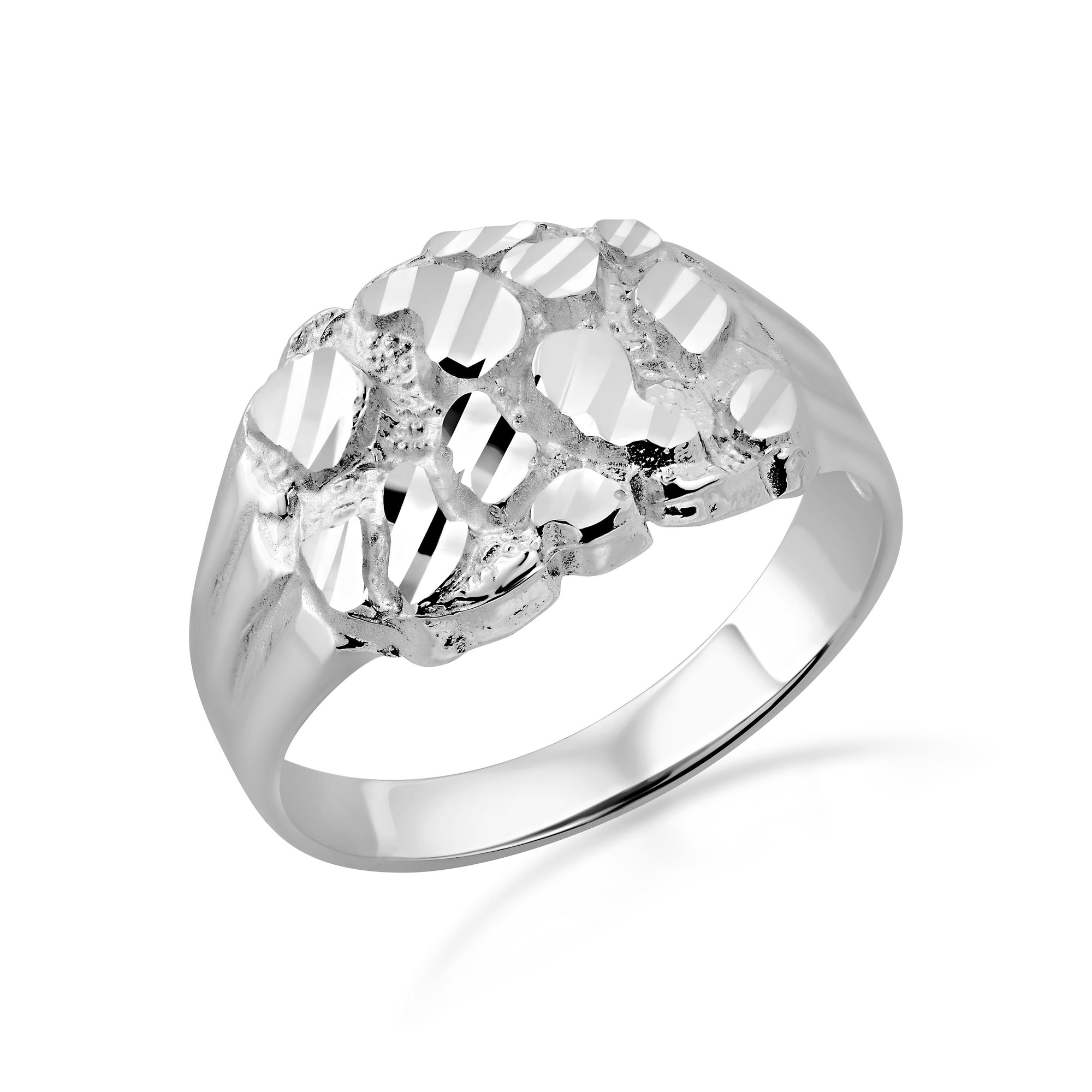 Silver Men's 13 mm Nugget Ring