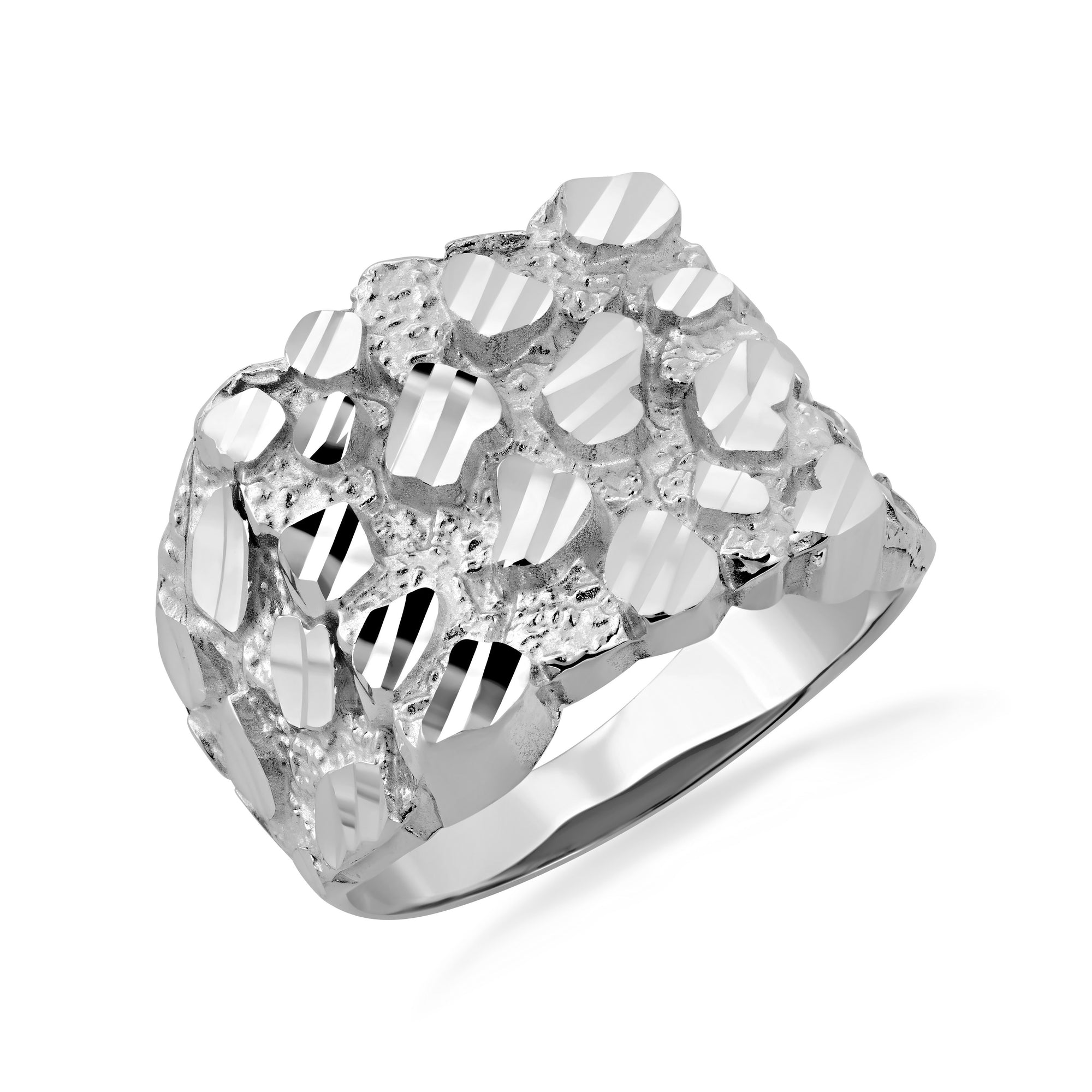 Silver Men's 17.5 mm Nugget Ring