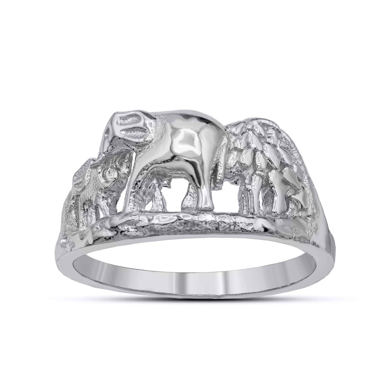 Silver Openwork Lucky Elephant Ring