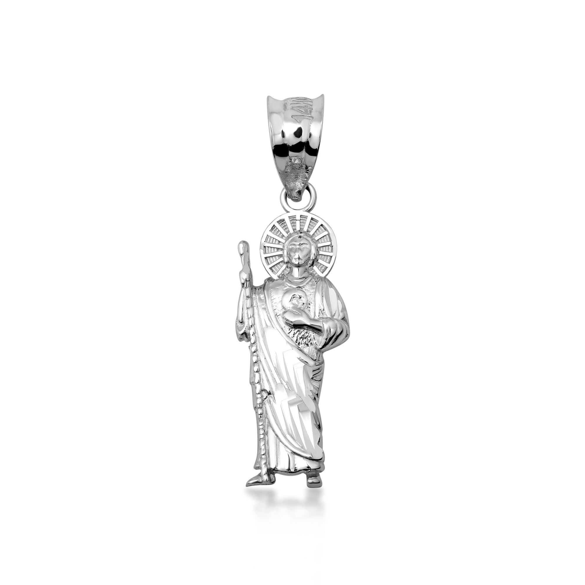 Silver San Judas Pendant Necklace, view 2