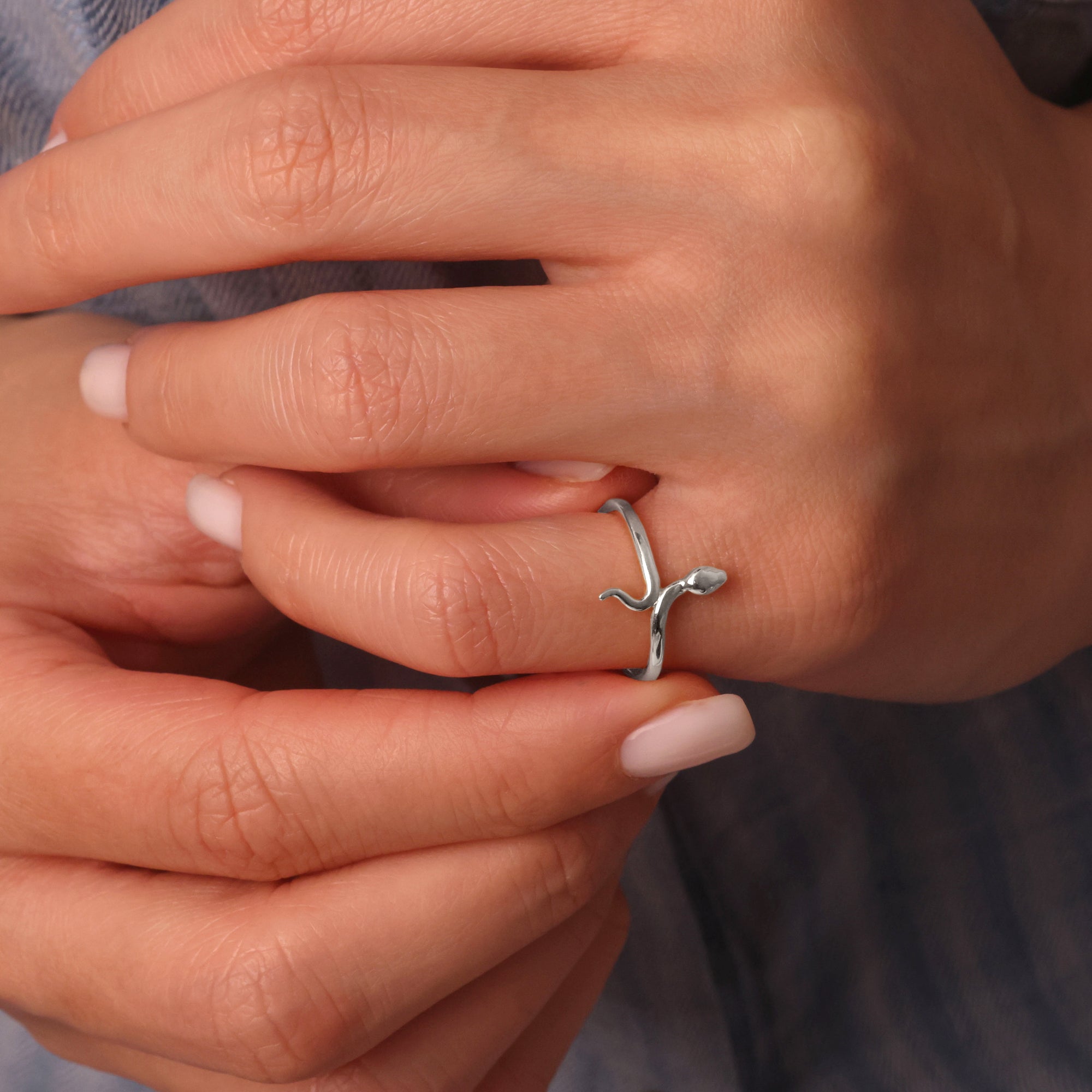 Silver Snake Ring, view 2