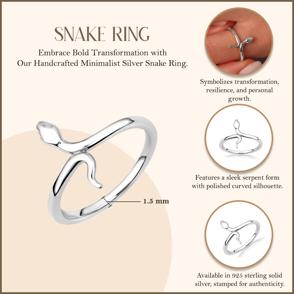 Silver Snake Ring, view 3