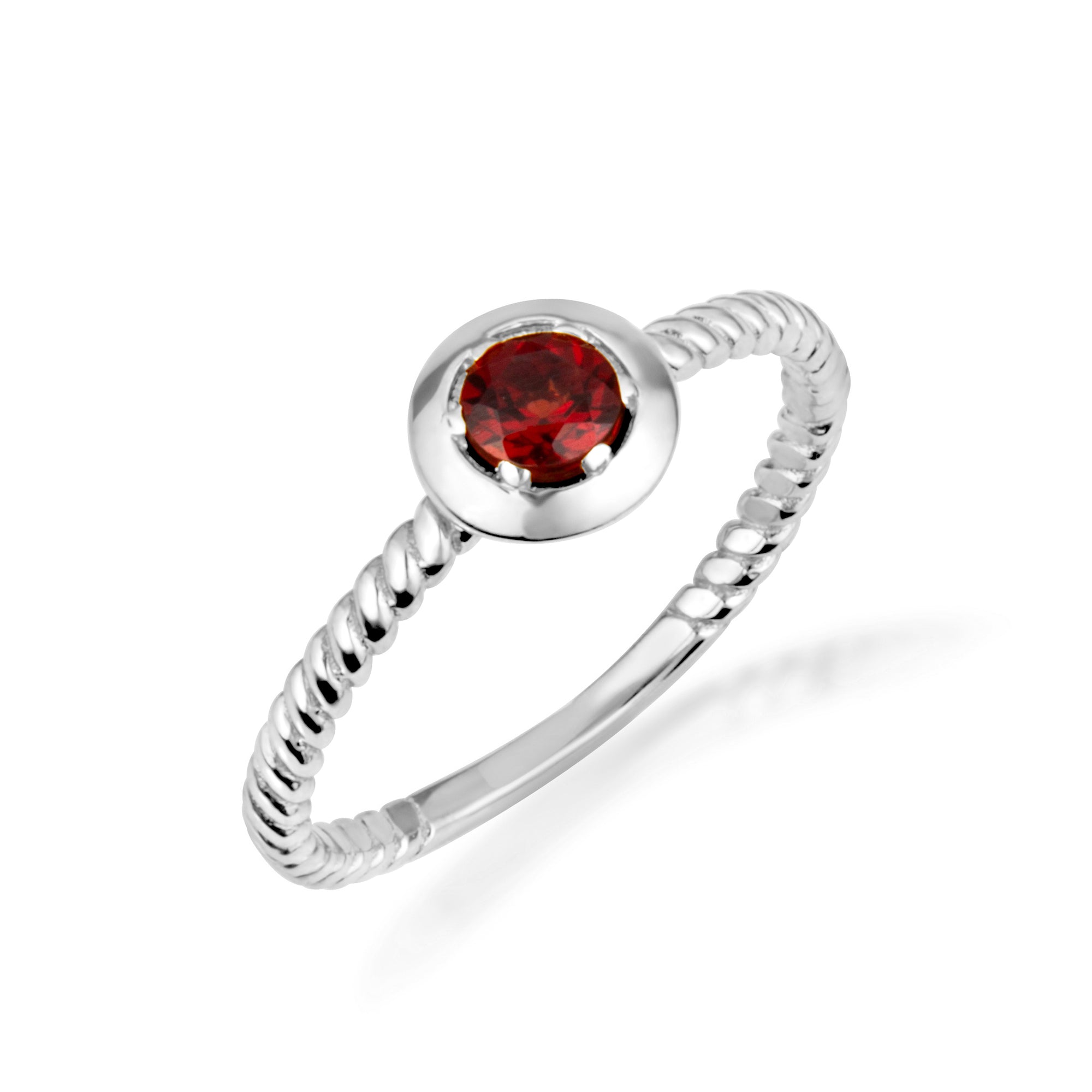 Silver Stackable Custom Birthstone Ring, view 4