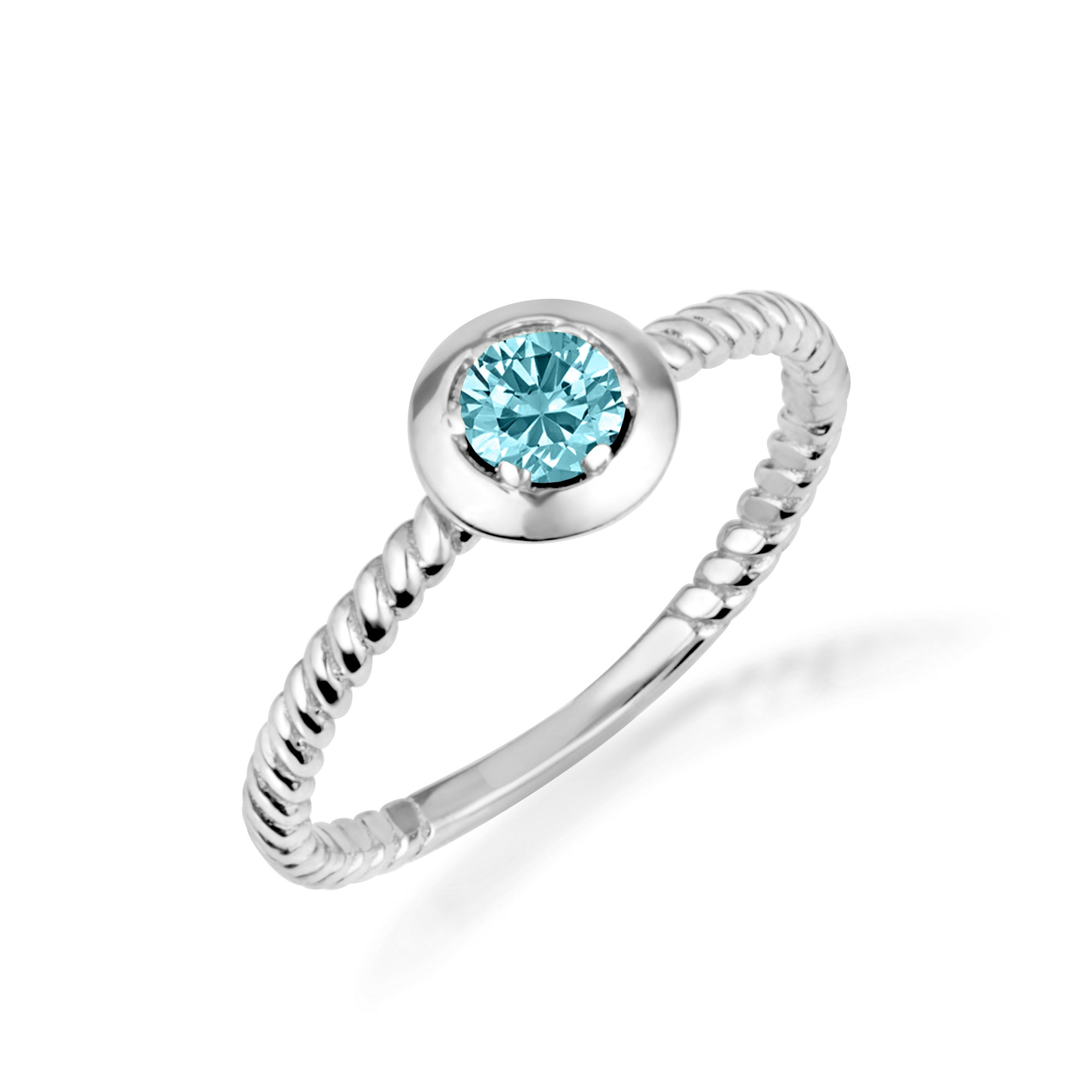 Silver Stackable Custom Birthstone Ring, view 6
